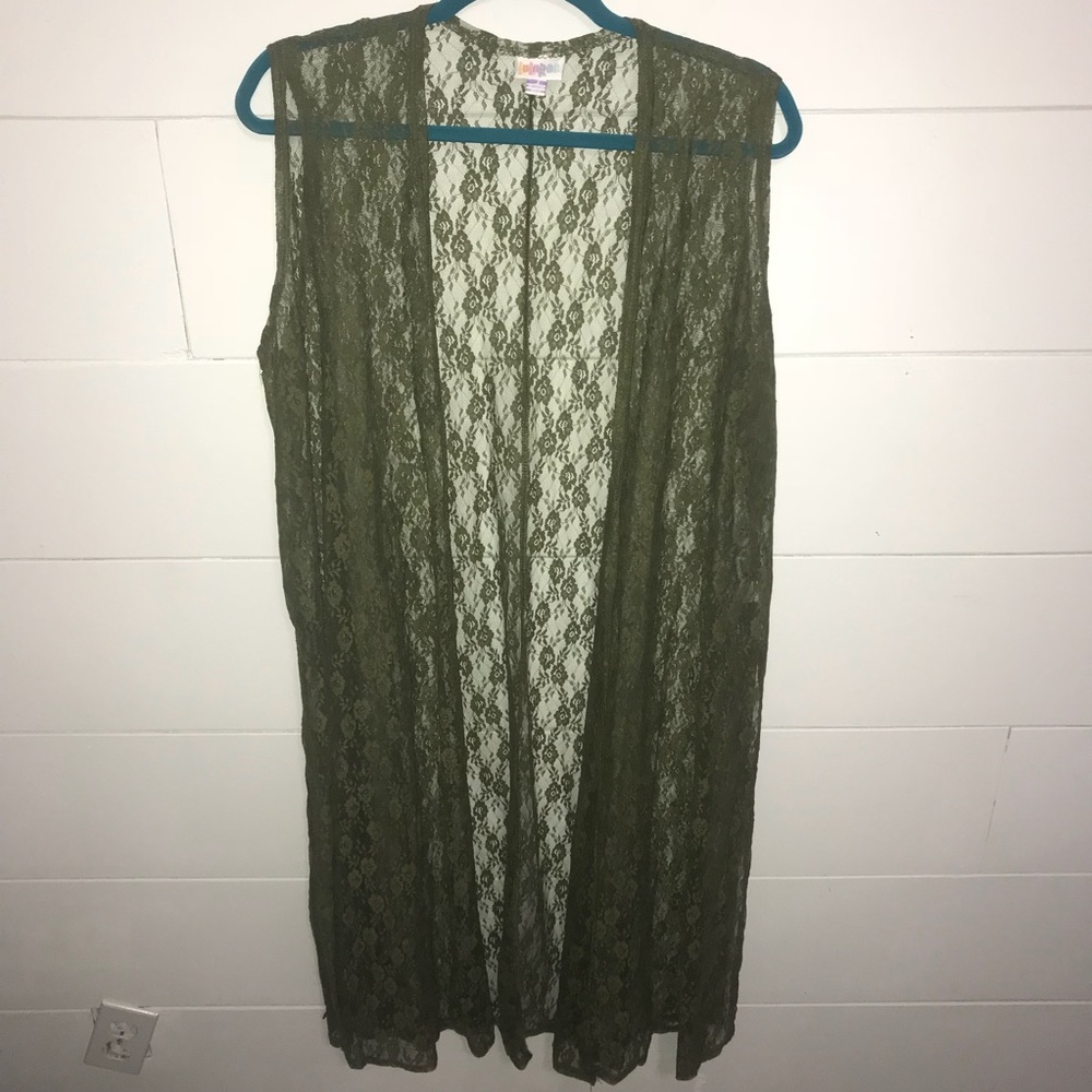 LuLaRoe RARE lacy olive JOY vest
